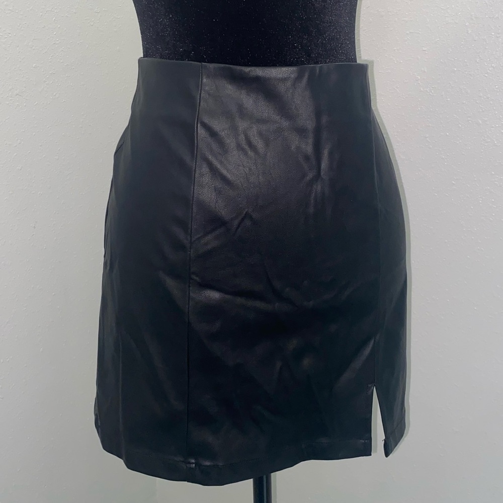 Aeropostale Black Faux Leather Mini Skirt